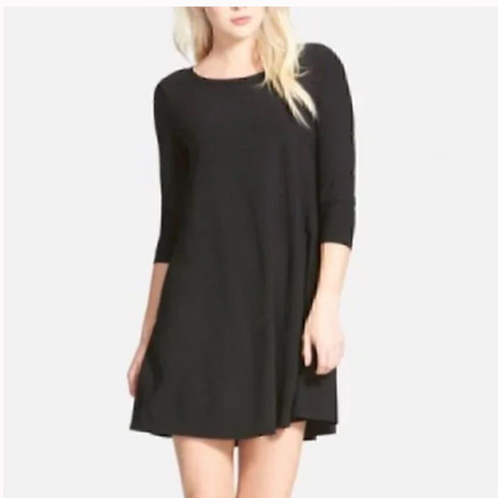 LEITH (Nordstrom)Flowy Trapeze TSHIRT Swing Dress in Black Size S  - Picture 2 of 13